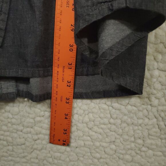 She's Cool Black Chambray Shirt Dress size Lg Roll-Tab 3/4 Sleeve Roll-Tab Hem - Picture 14 of 15